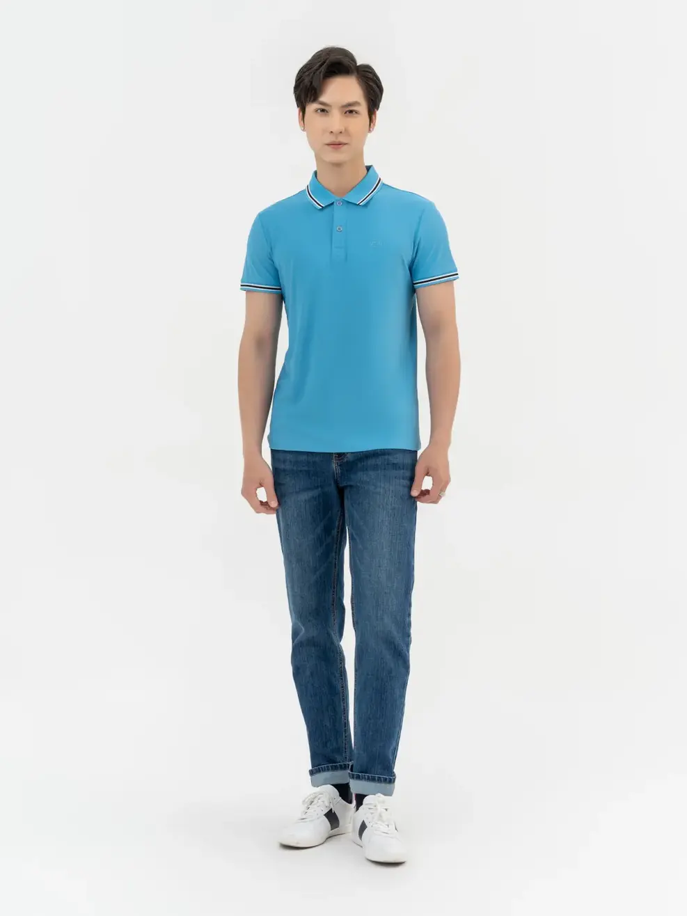 Polo Nam Airycool Phối Cổ - Xanh Biển - M