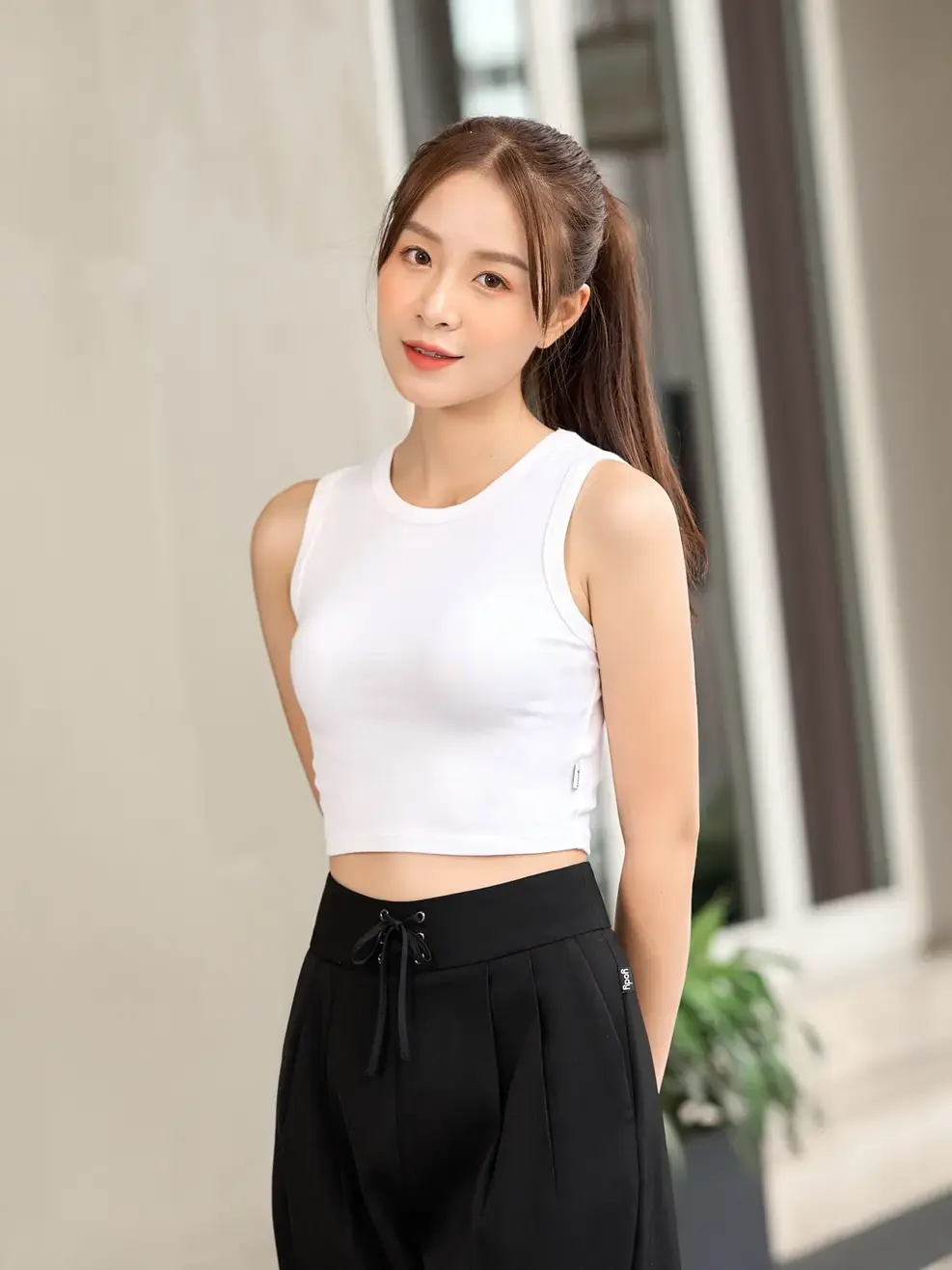 Áo ba lỗ nữ cotton hack dáng - Trắng - S