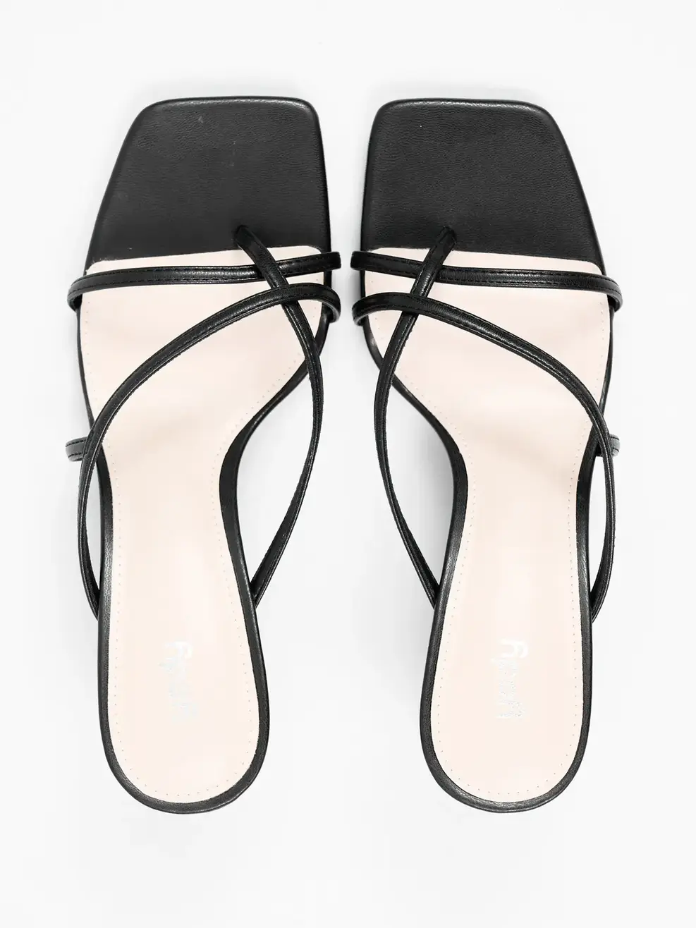 Giày Nữ Dây Chéo Mũi Vuông - Đen - 35