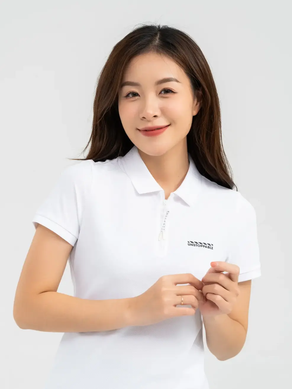 Polo Thể Thao Nữ Airycool Nẹp Khóa - Trắng - S