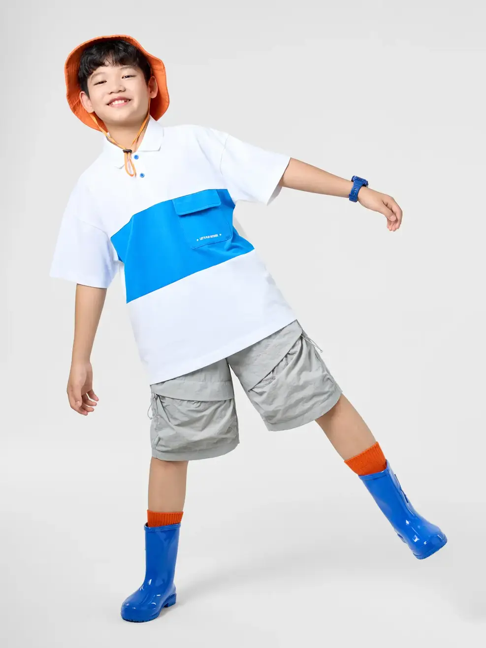Áo Polo Kid Túi Ốp Can Phối - Trắng 001 - 8-9