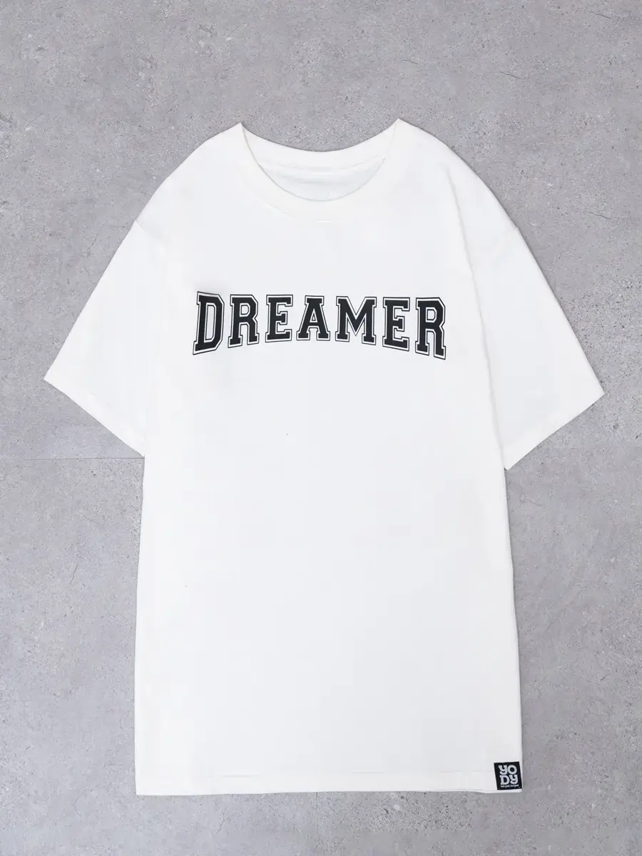 T-shirt Unisex In Chữ Cotton Usa - Trắng 1 - M