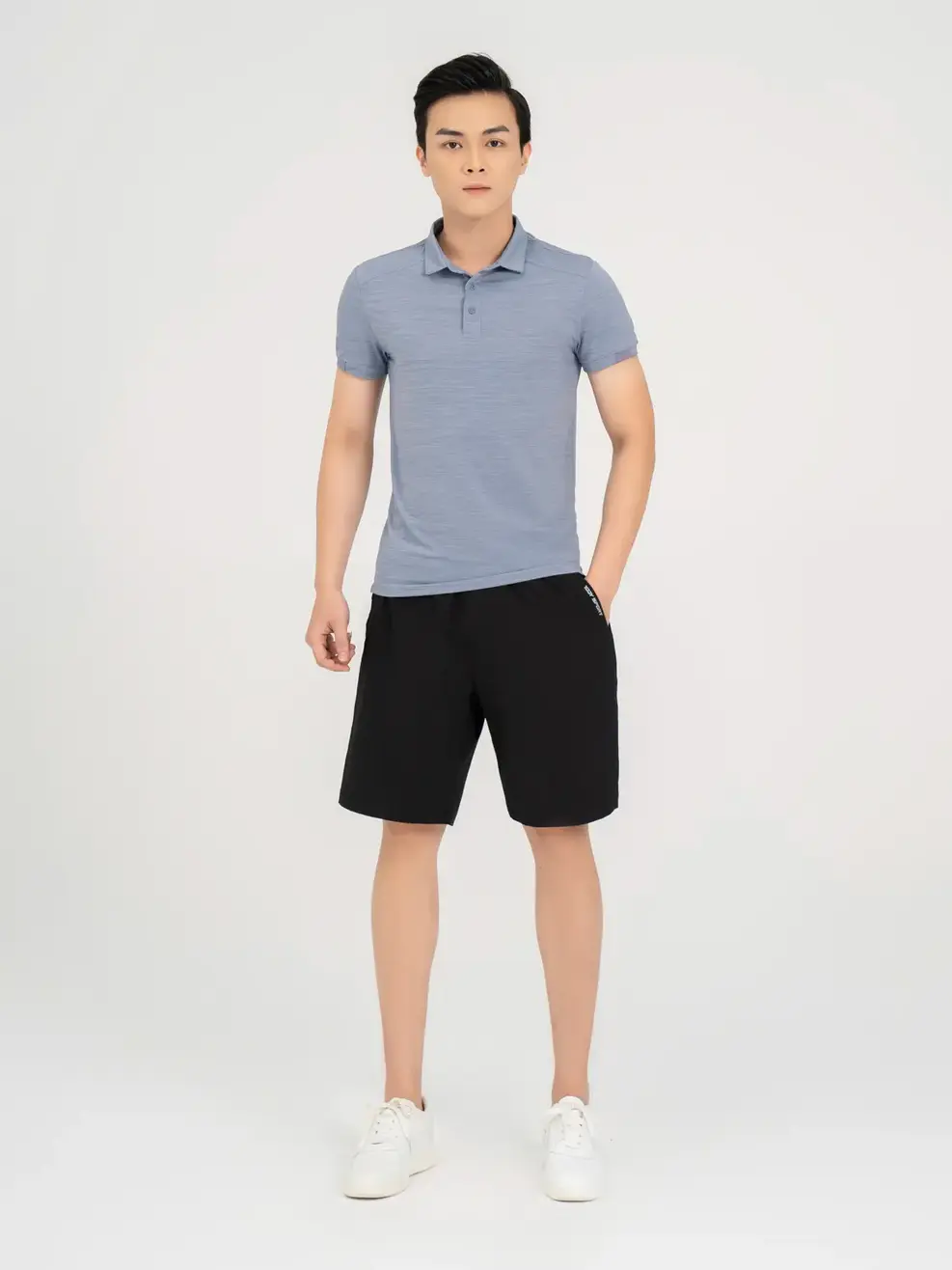 Polo thể thao in phản quang - Ghi - M