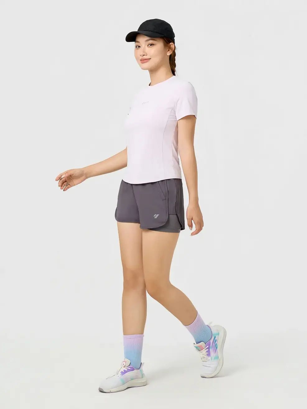 Quần Shorts Thể Thao Siêu Nhẹ 2 Lớp - Than chì 002 - S