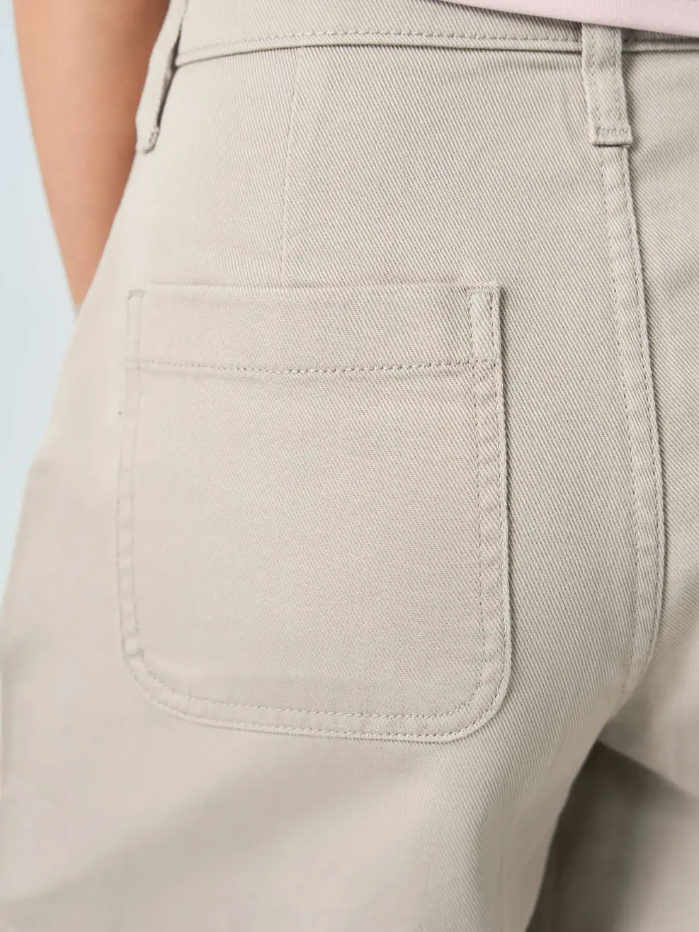 Quần Shorts Khaki Dáng A Đỉa Kẹp Cúc - Beige 074 - 26