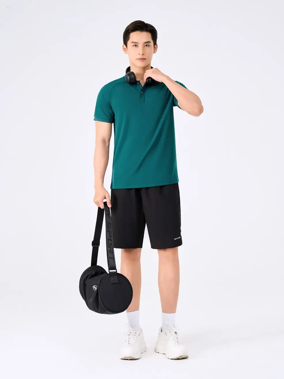 Polo Nam Yody Sport Tay Raglan Xẻ Tà - Xanh - M