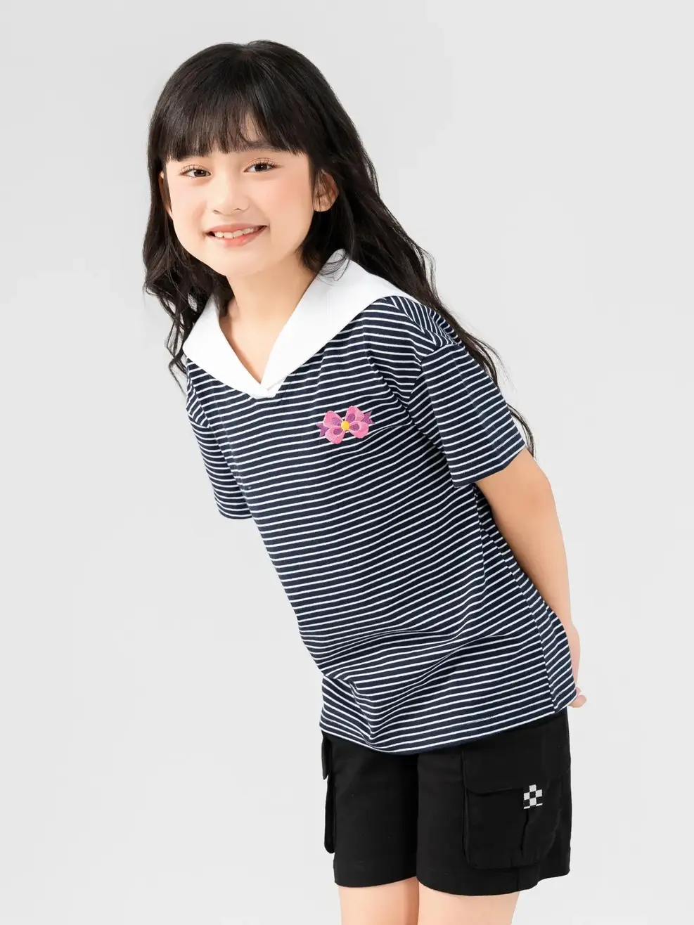 Áo Thun Trẻ Em Cổ Thủy Thủ - Kẻ navy - 2