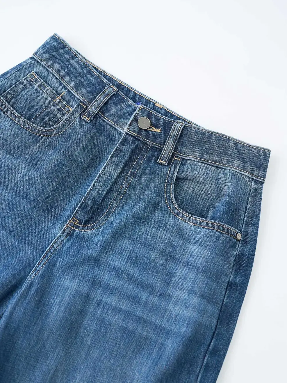 Quần Jeans Nữ Straight Cắt Cúp - Màu chàm 002 - 26