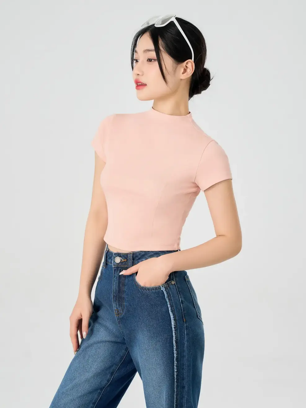 Áo Phông Cổ Leo - Hồng 002 - S