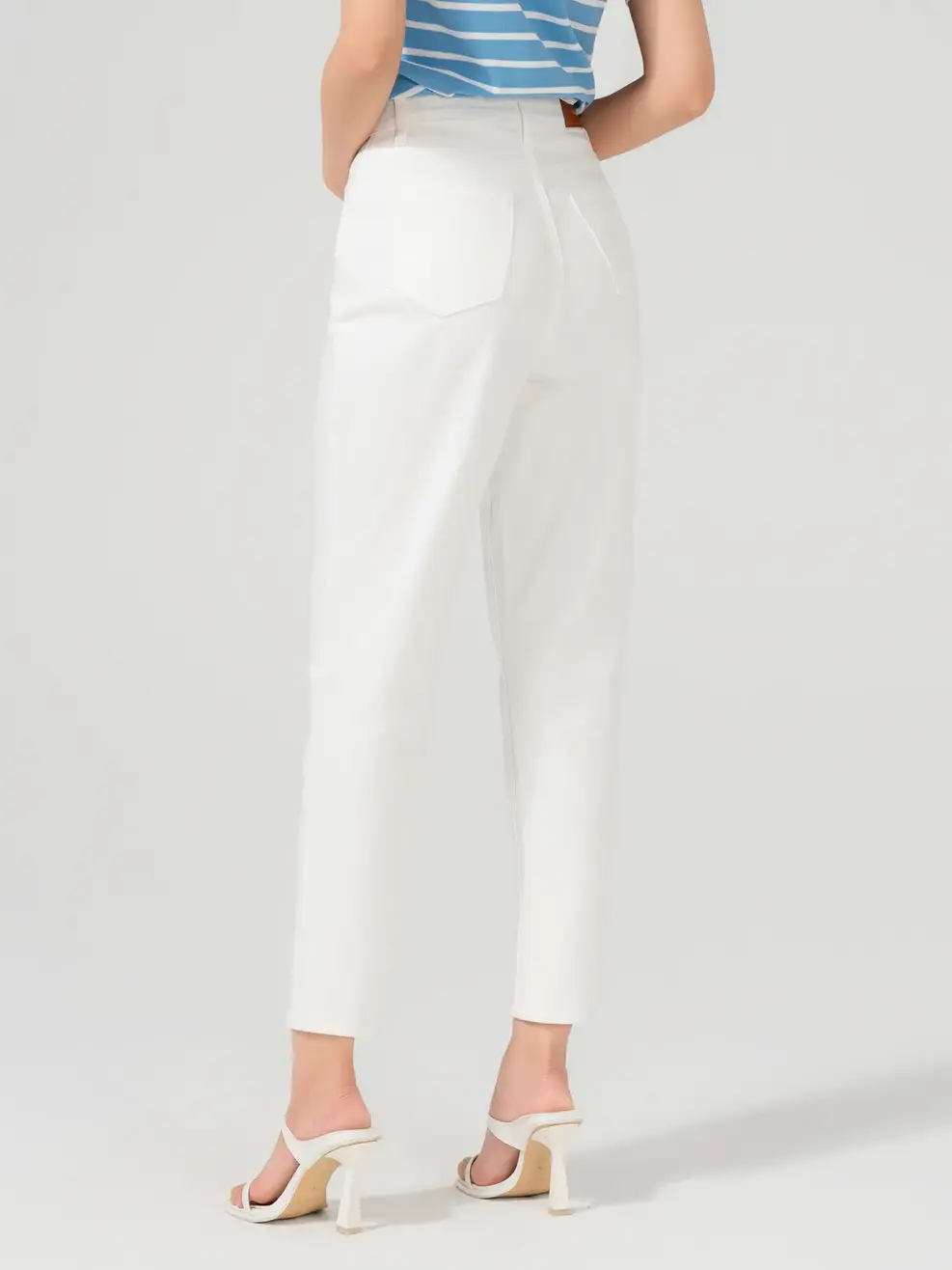 Quần Jean Nữ Baggy Bổ Túi - Trắng - 25