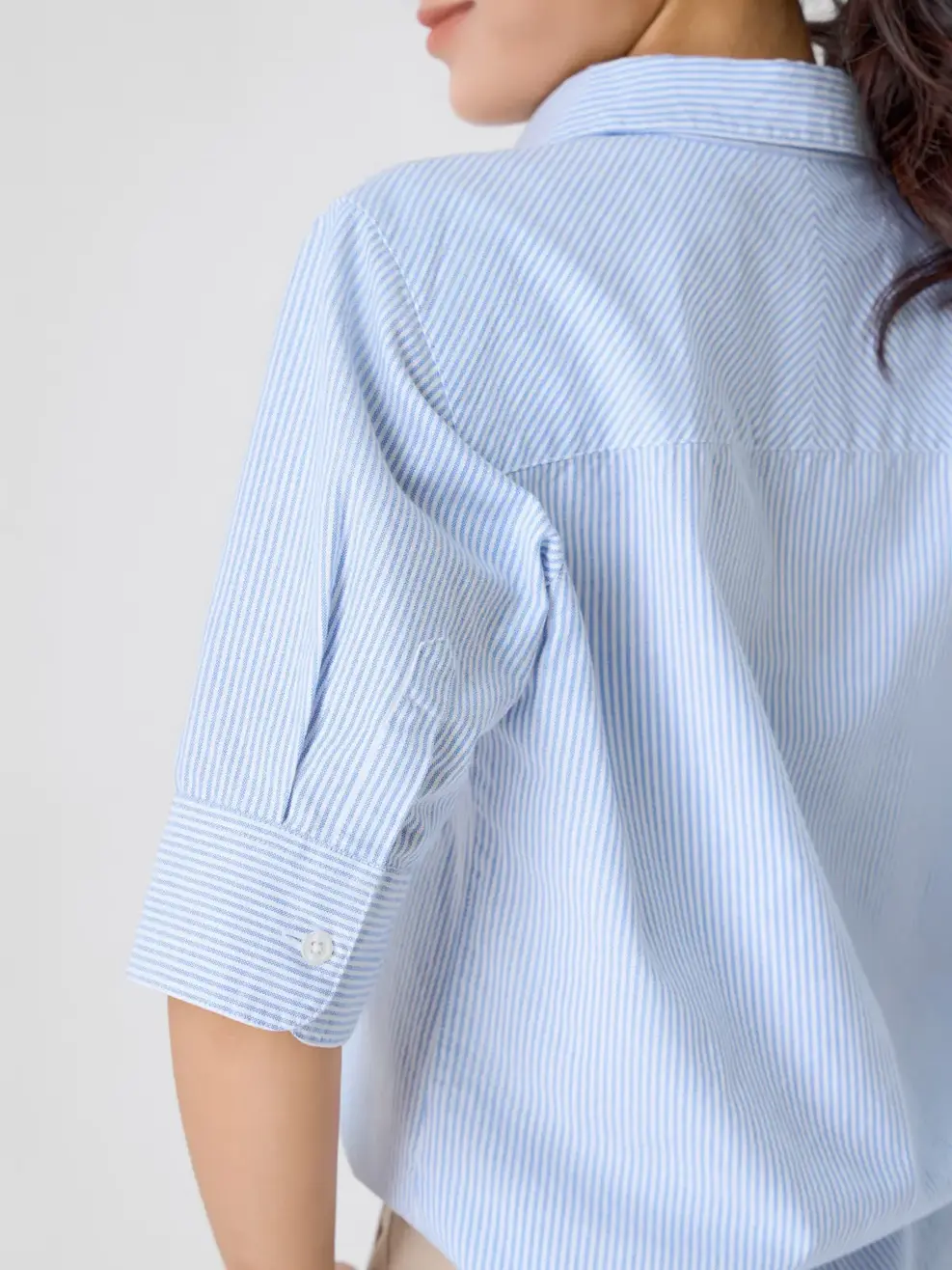 Áo Sơ-mi Stripes Short Sleeve - Kẻ xanh da trời 180 - S