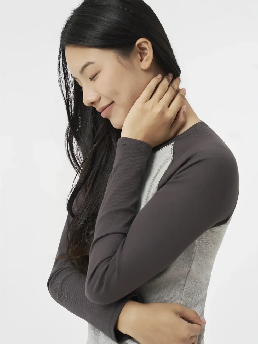 Áo Phông Dài Tay Nữ Tay Raglan Phối Màu Form Simfit - Xám 035 - S