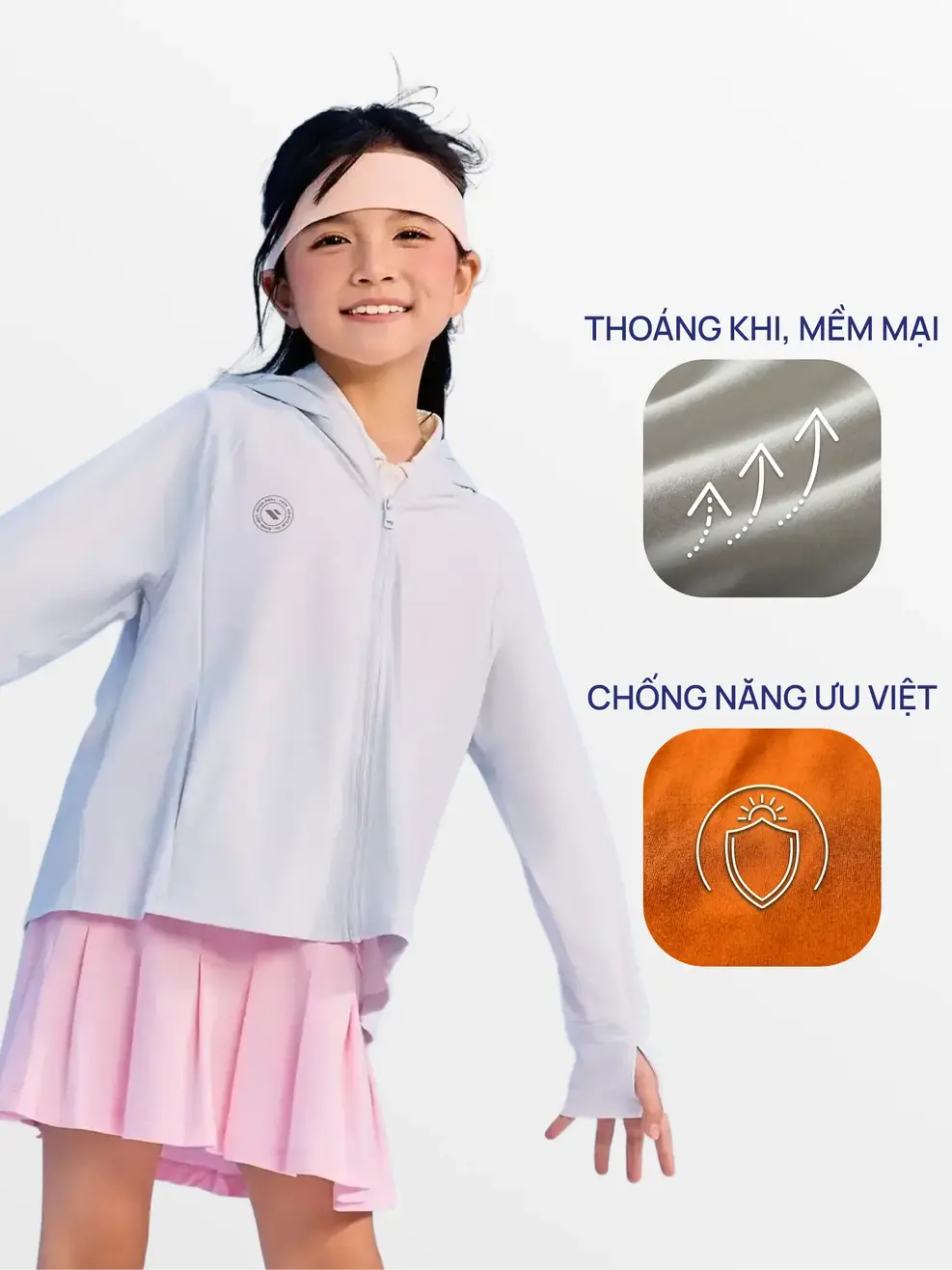 Áo Khoác Chống Nắng Kid Đa Năng Thoáng Khí - Xanh Da Trời 172 - 104