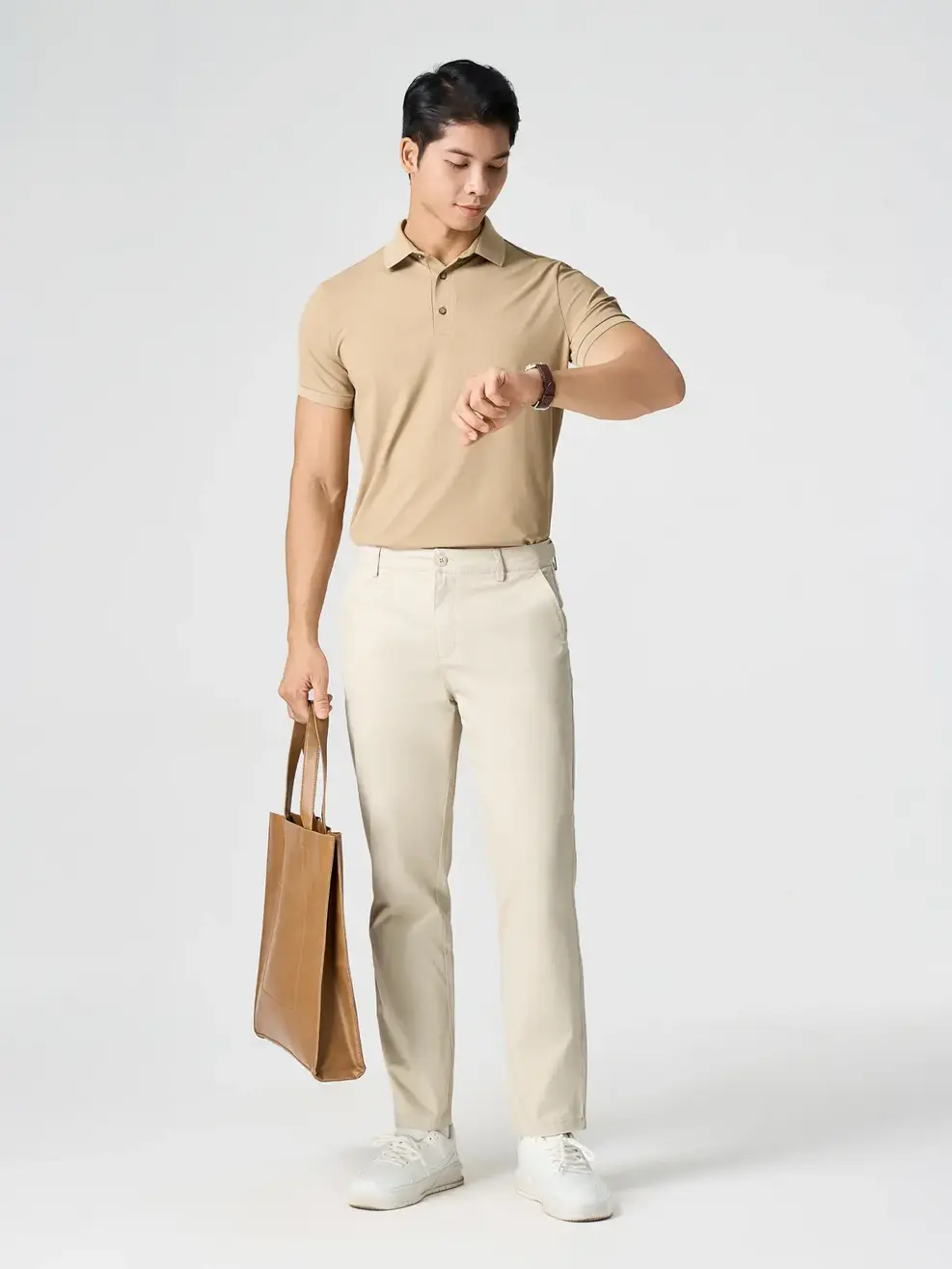 Áo Polo Nam Waffle Siêu Co Giãn - Màu nâu 019 - M