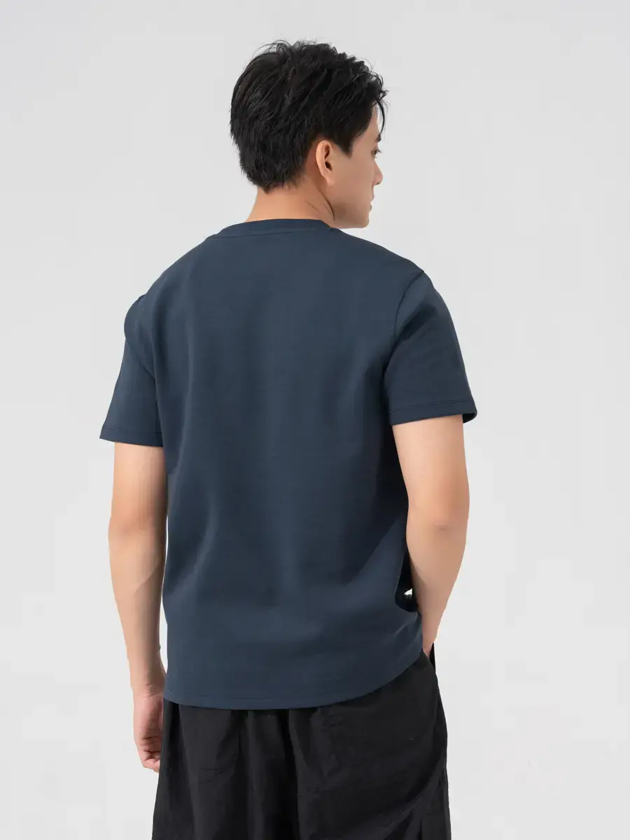 T-shirt Nam Regular Can Ngực Túi Ốp - Tím than - M