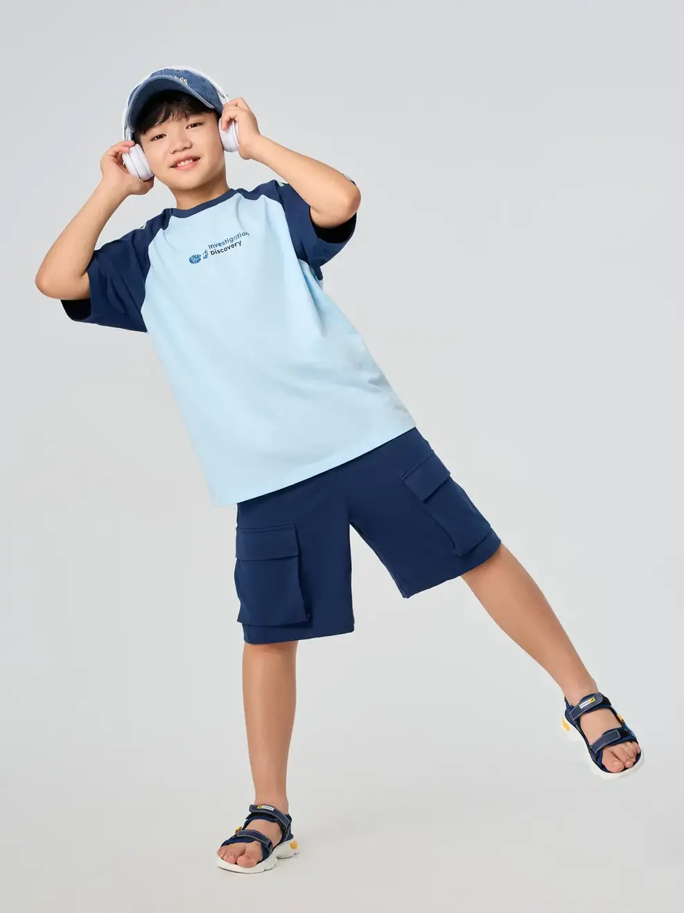 Bộ Đồ Áo Tay Raglan Mix Quần Túi Hộp - XANH 012 - 8-9