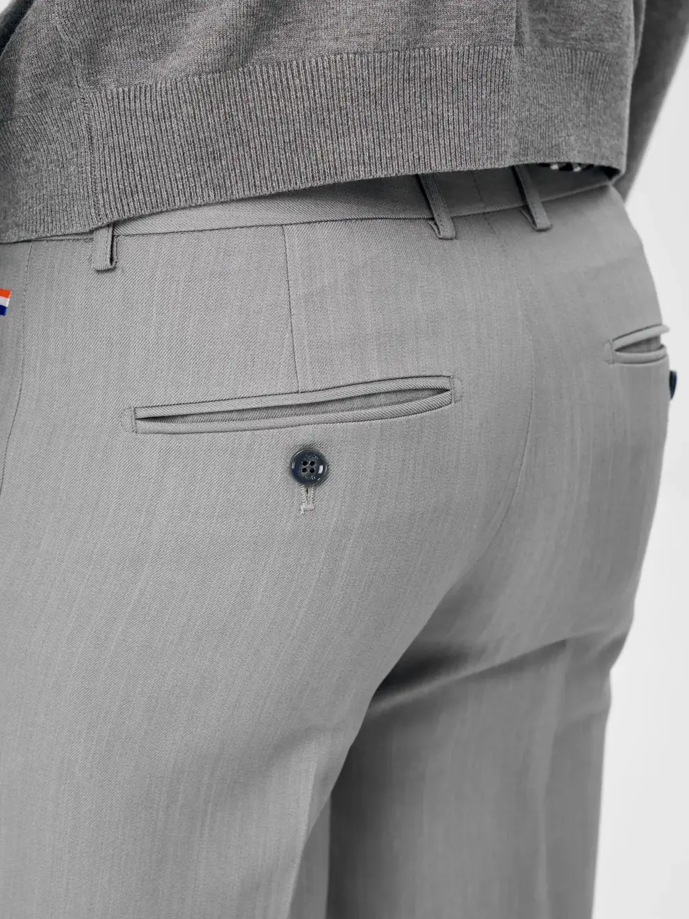 Quần Âu Nam Nano Melange Thêu - Ghi - 29