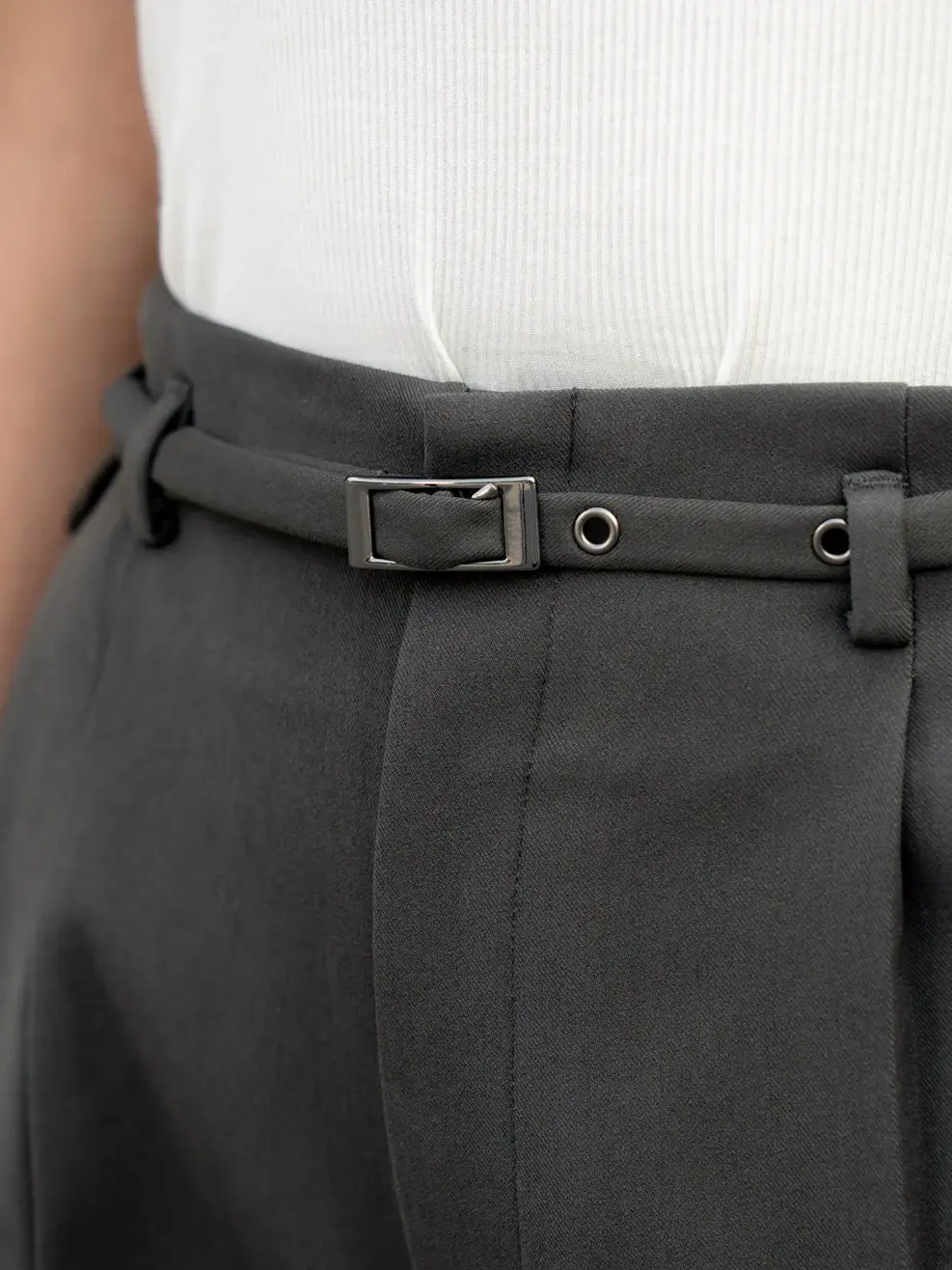 Quần âu nữ baggy cạp liền - Xanh đá - L