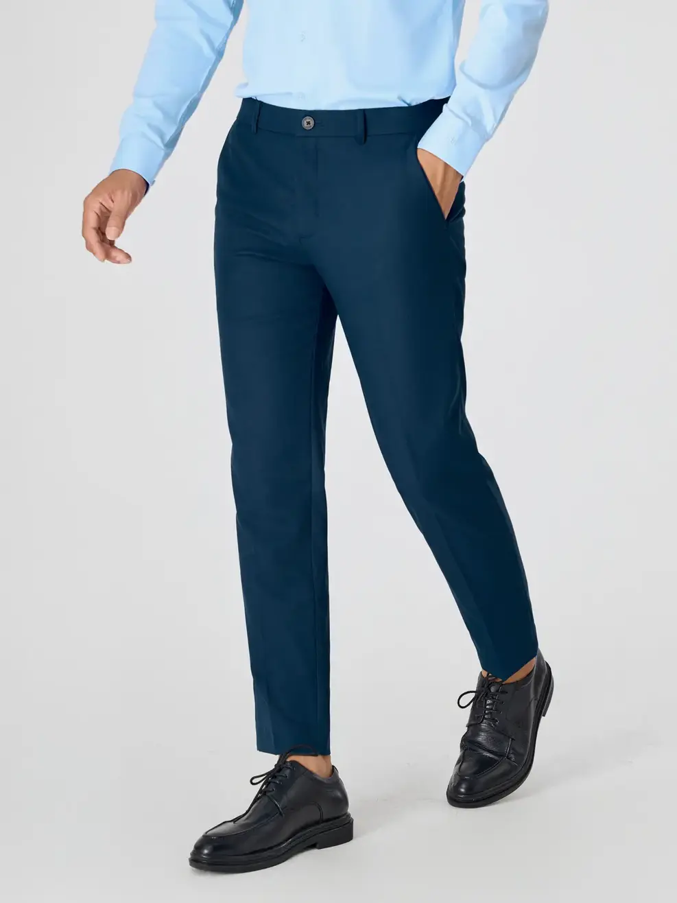 Quần Âu Nam Slim Fit Cạp Chun Siêu Phẳng - Tím Than 006 - 29