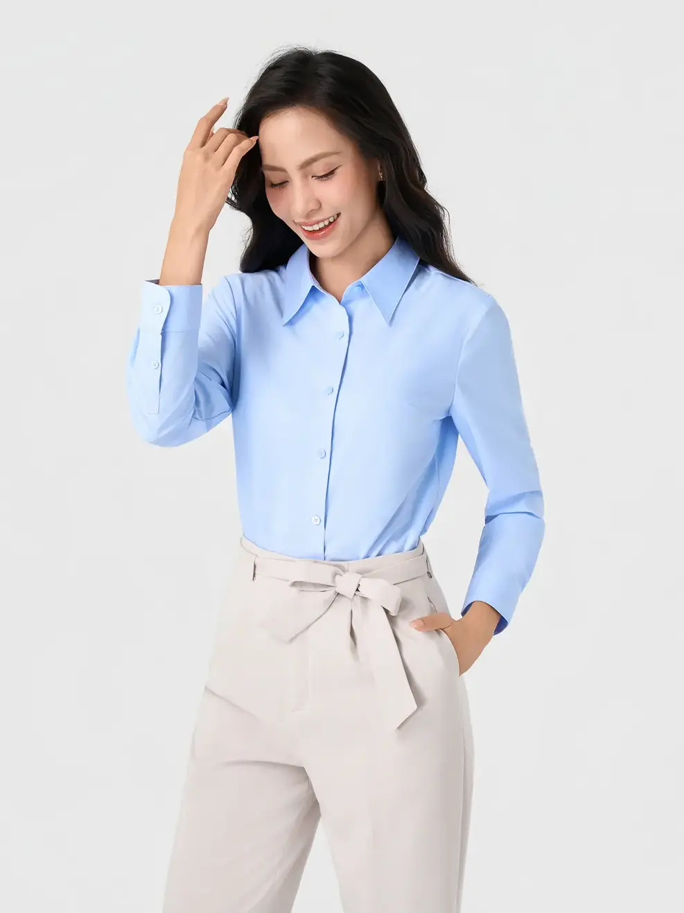 Áo Sơ-mi regular classic good essential - XANH DA TRỜI 103 - S