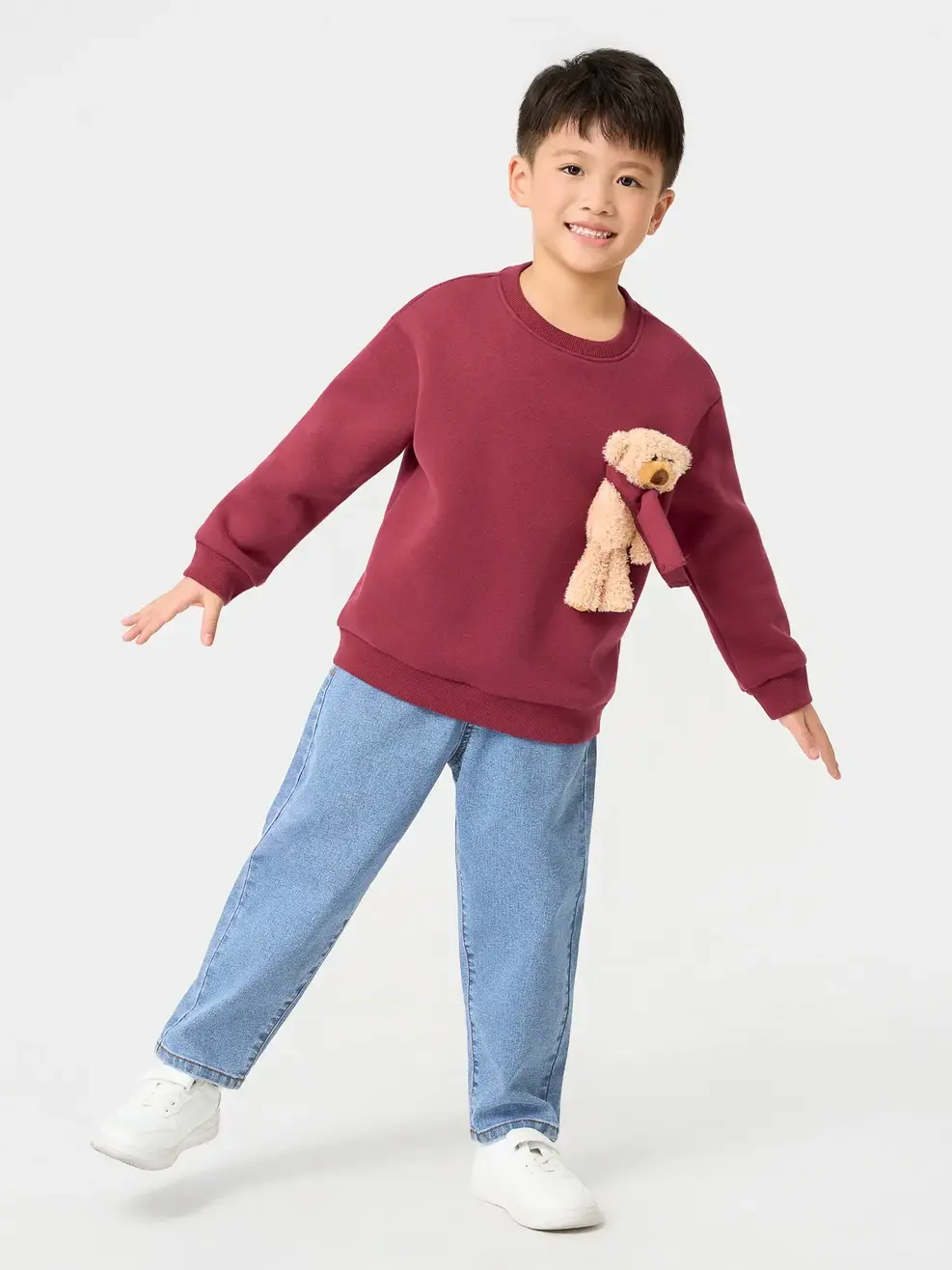 Áo Nỉ Gấu - Đỏ 027 - 110