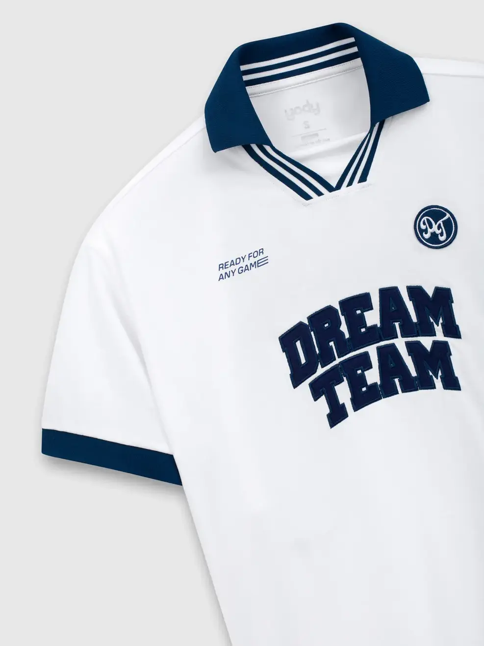 Áo Polo Nữ Relax Dreamteam Cổ V Bo Kẻ - Trắng 001 - S