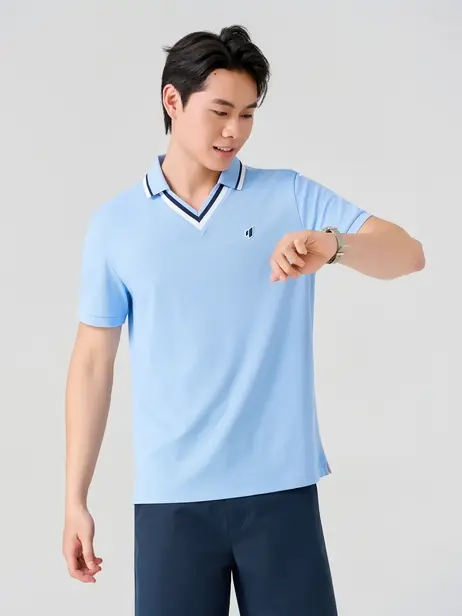 Áo Polo Nam Bo Phối Màu Tôn Dáng Thoáng Khí