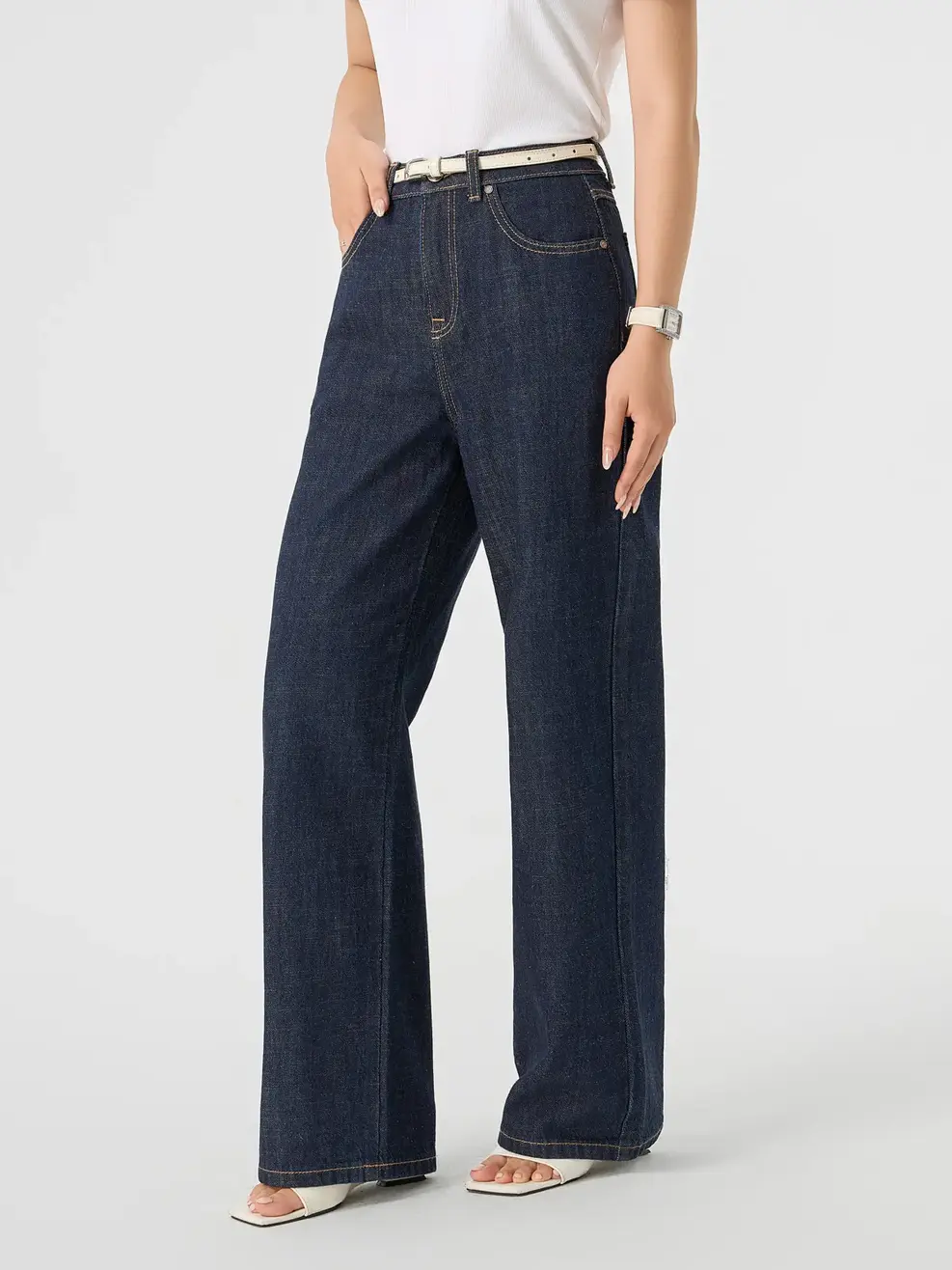 Quần Jeans Suông Gai Xanh - Màu chàm 001 - 26