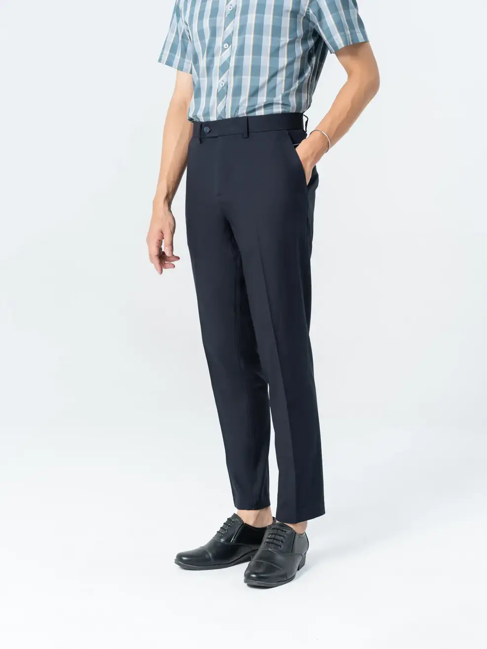 Quần Âu Nam Slim Lé Sườn - Tím than - 30
