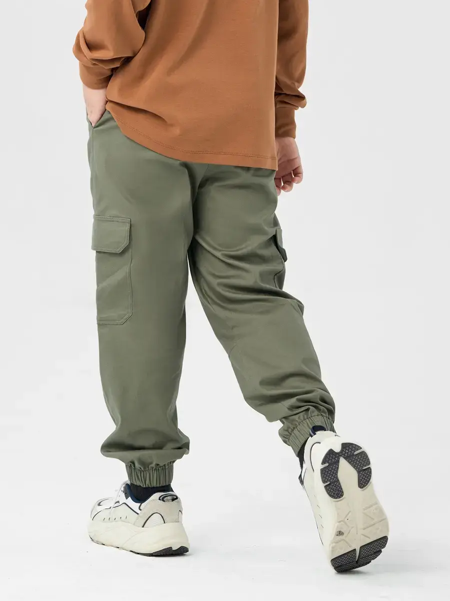 Quần Dài Trẻ Em Kaki Can Ống - Rêu - 14