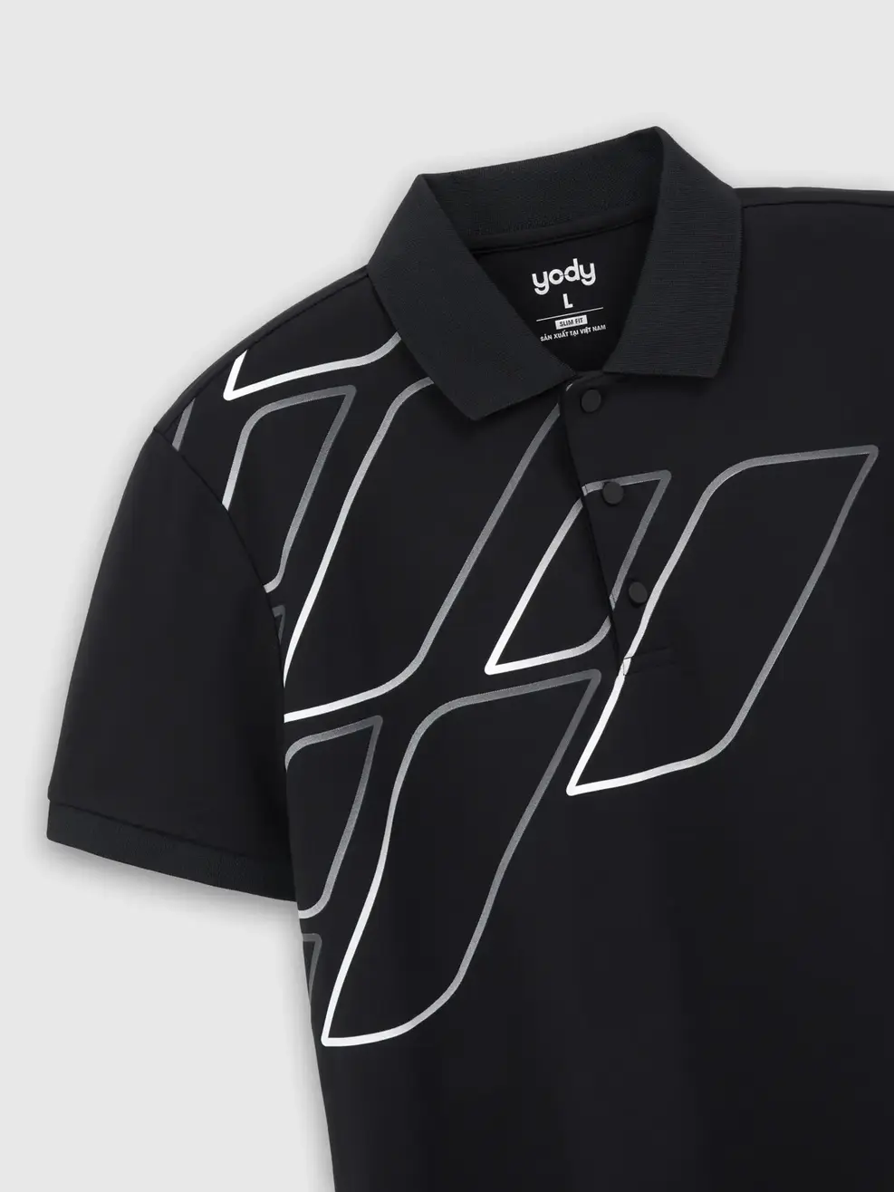 Áo Polo Nam Slim In Thân Trước Có Xẻ Tà - ĐEN 002 - M