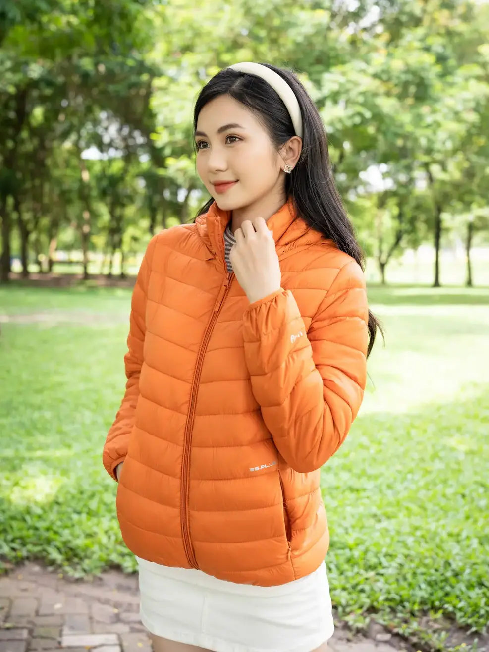 Áo phao nữ 3s plus - Cam đất - M