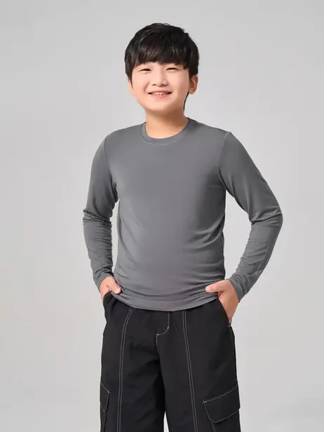 Áo Thu Đông Trẻ Em Giữ Nhiệt Cổ Tròn