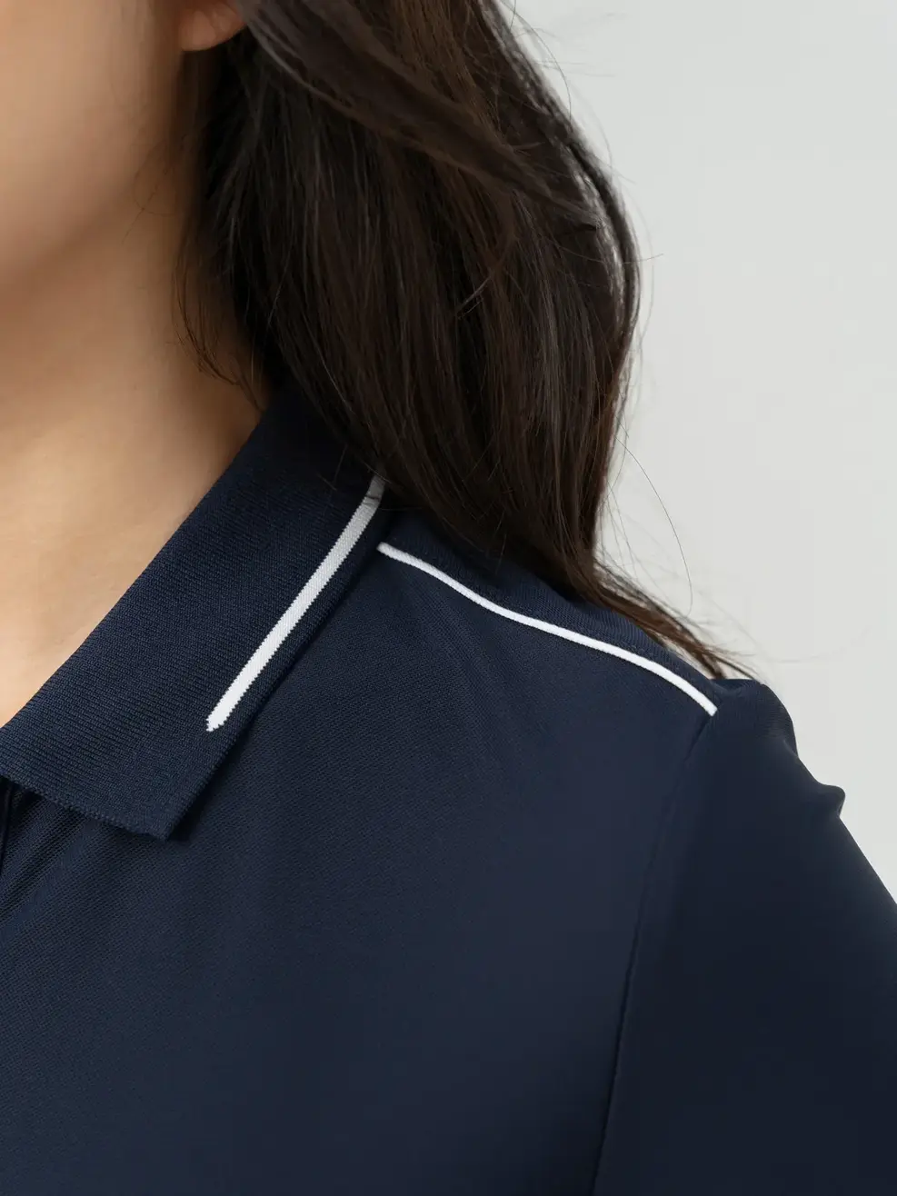 POLO THỂ THAO NỮ PHỐI LÉ NỔI BẬT - Tím than - S