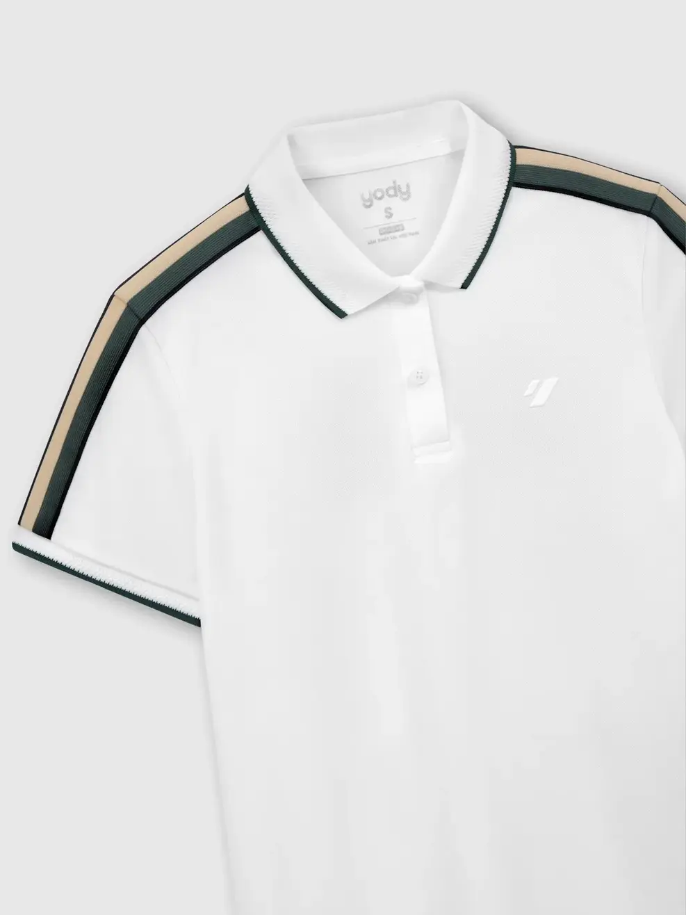 Áo Polo Phối Dây Dệt Năng Động - Trắng 001 - XS