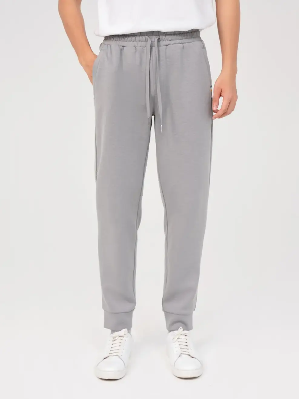 Quần Nỉ Thể Thao Nam Phối Cơi Túi - Ghi - 2XL