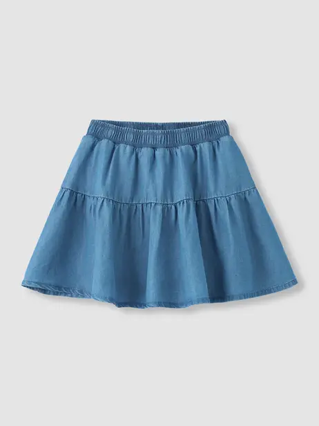 Chân Váy Bé Gái Denim Ngắn Xoè