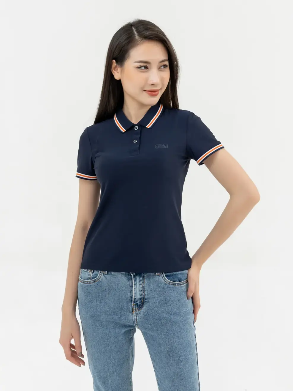 Polo Nữ Airycool Phối Cổ - Navy - S
