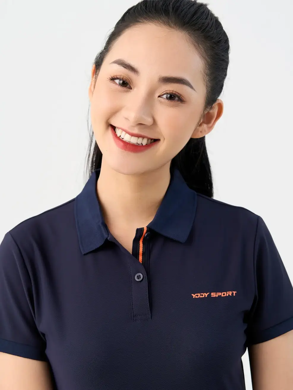 Polo Nữ Yody Sport Phối Nẹp - Tím than - S