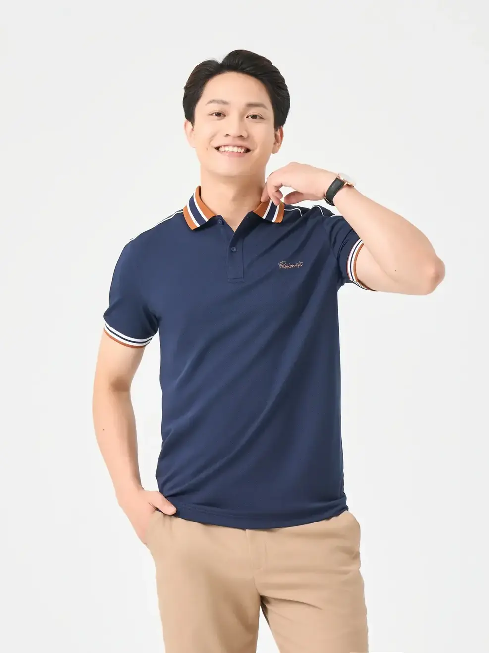 ÁO POLO NAM THÊU NGỰC - TÍM THAN 073 - M