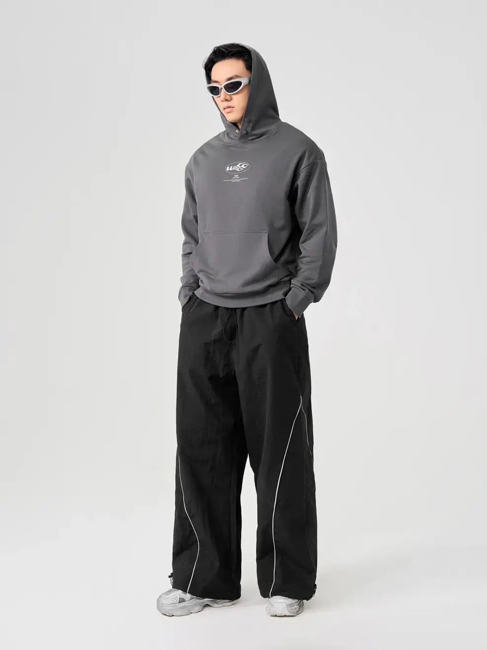 Áo Hoodie Yoguu Mũ Có Cúc Bấm - Ghi - 0