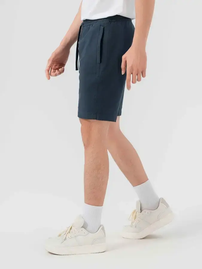Quần Shorts Nam Đũi Cạp Chun Dây Rút ( QSM7005) - Navy 029 - 29
