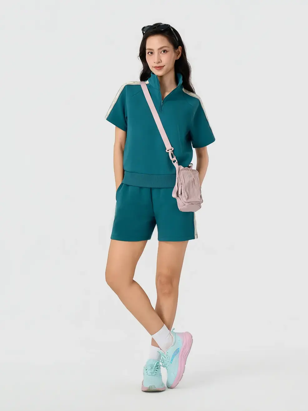 Bộ Đồ Phối Dây Dệt Năng Động - Xanh Lá 145 - S