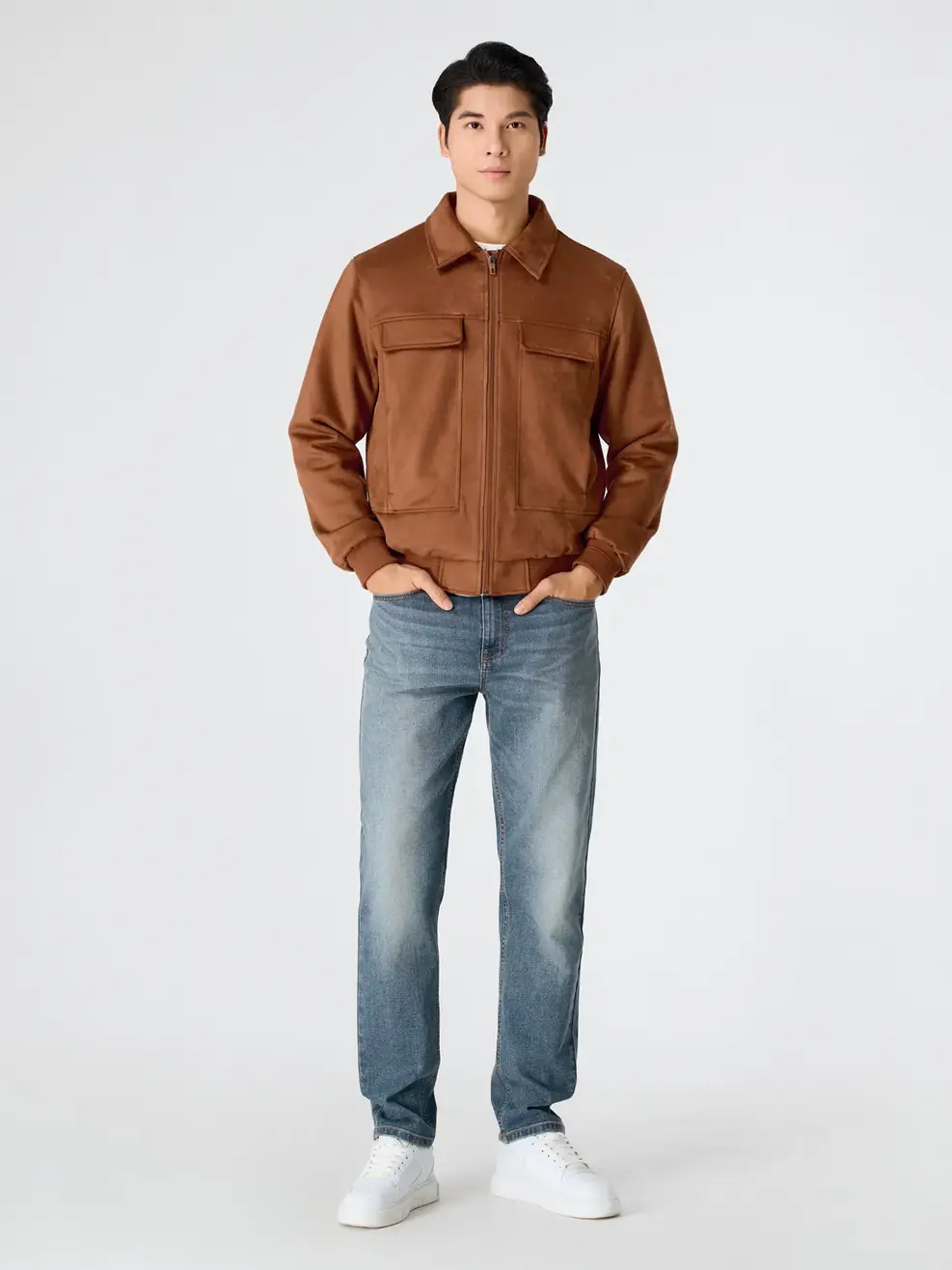 Áo Khoác Nam Da Lộn - Nâu 169 - M