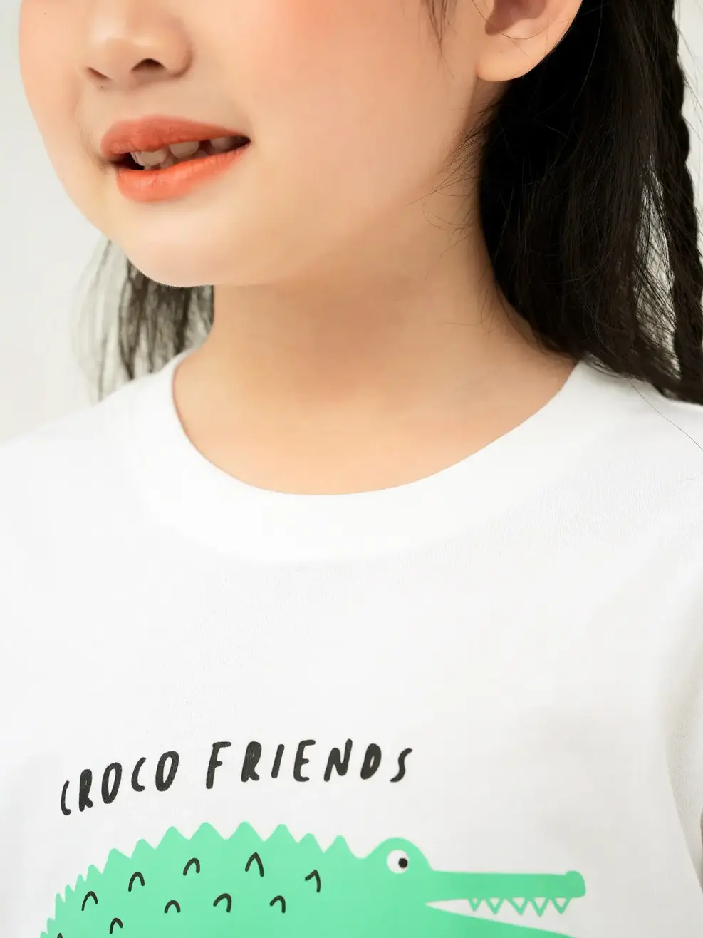 Đồ Bộ Kid In Cá Sâu Cotton Usa - Trắng Xanh - 2