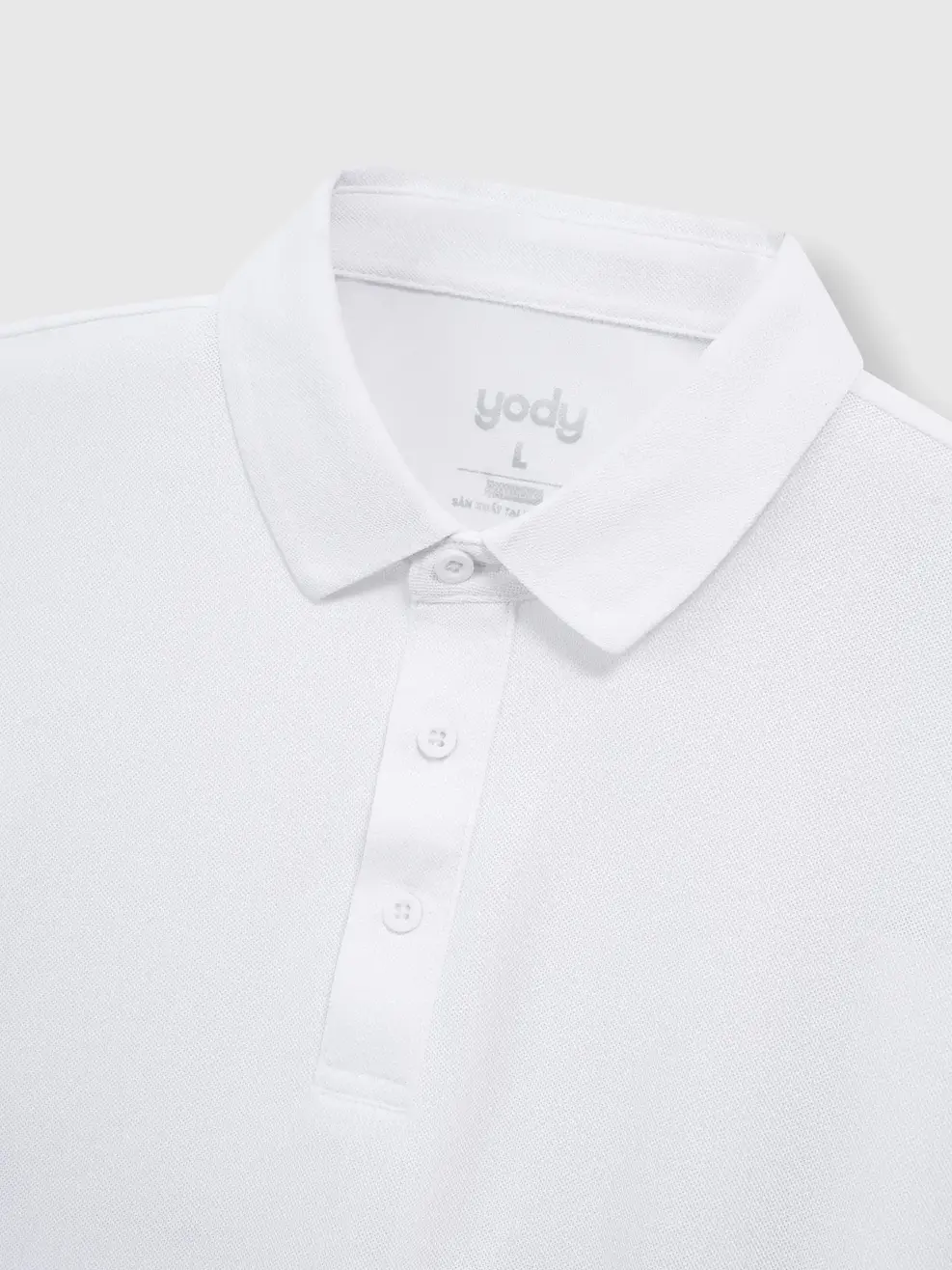 Áo Polo Nam Regular Cổ Ép Có Xẻ Tà - Trắng 001 - S