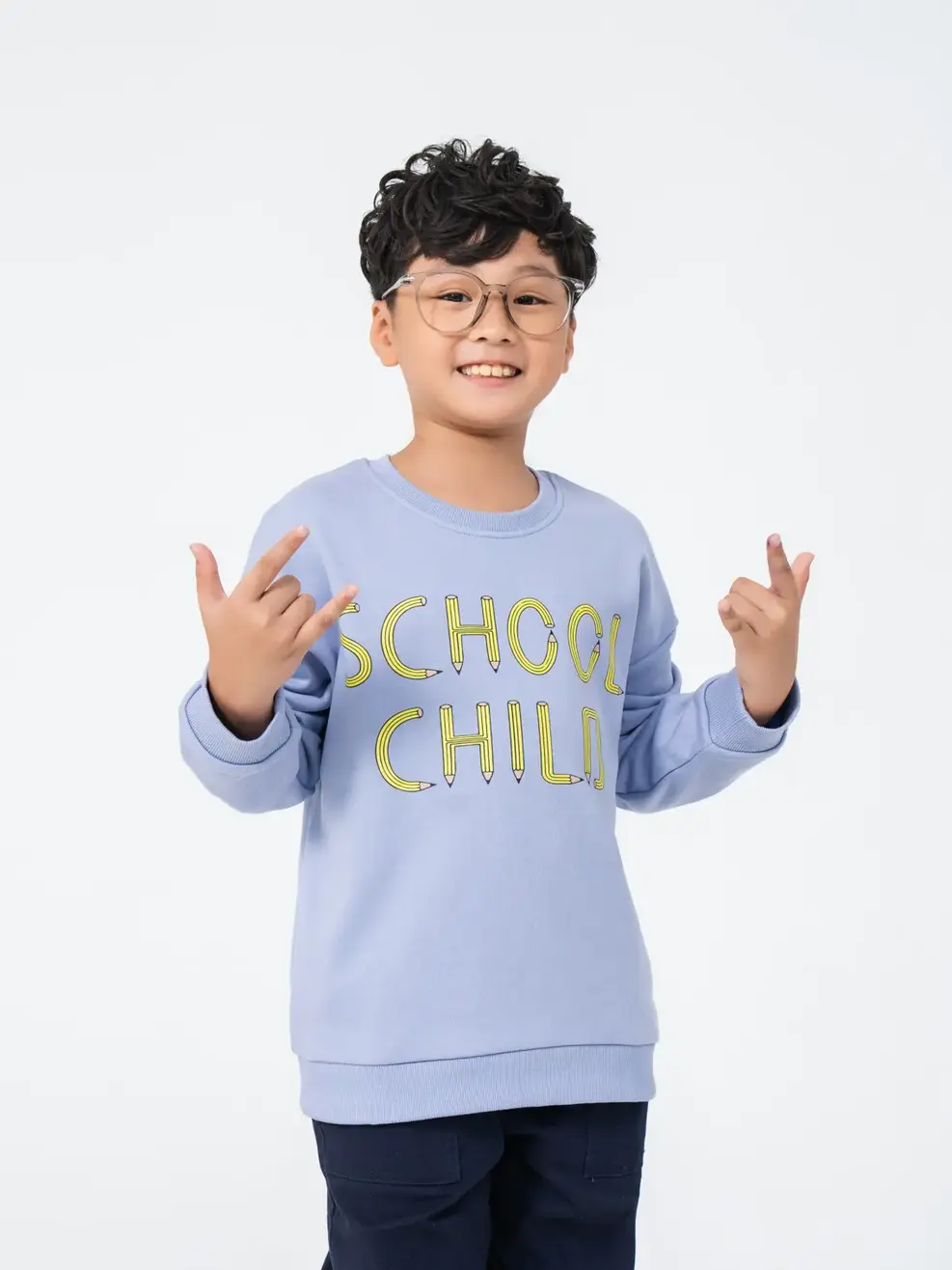 Áo nỉ kid lớn in School child - Tím - 10