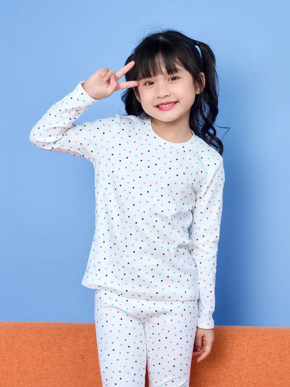 Bộ kid chấm bi nhiều màu - Trắng - 2