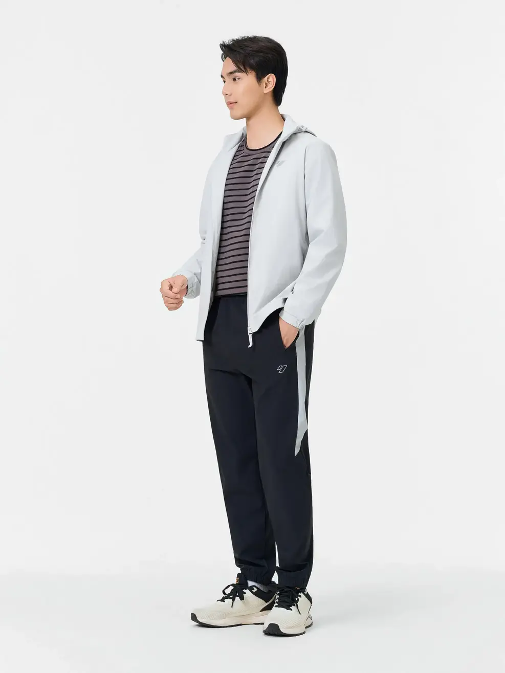 Quần Gió Thể Thao Jogger Phối Sườn - ĐEN 002 - 29