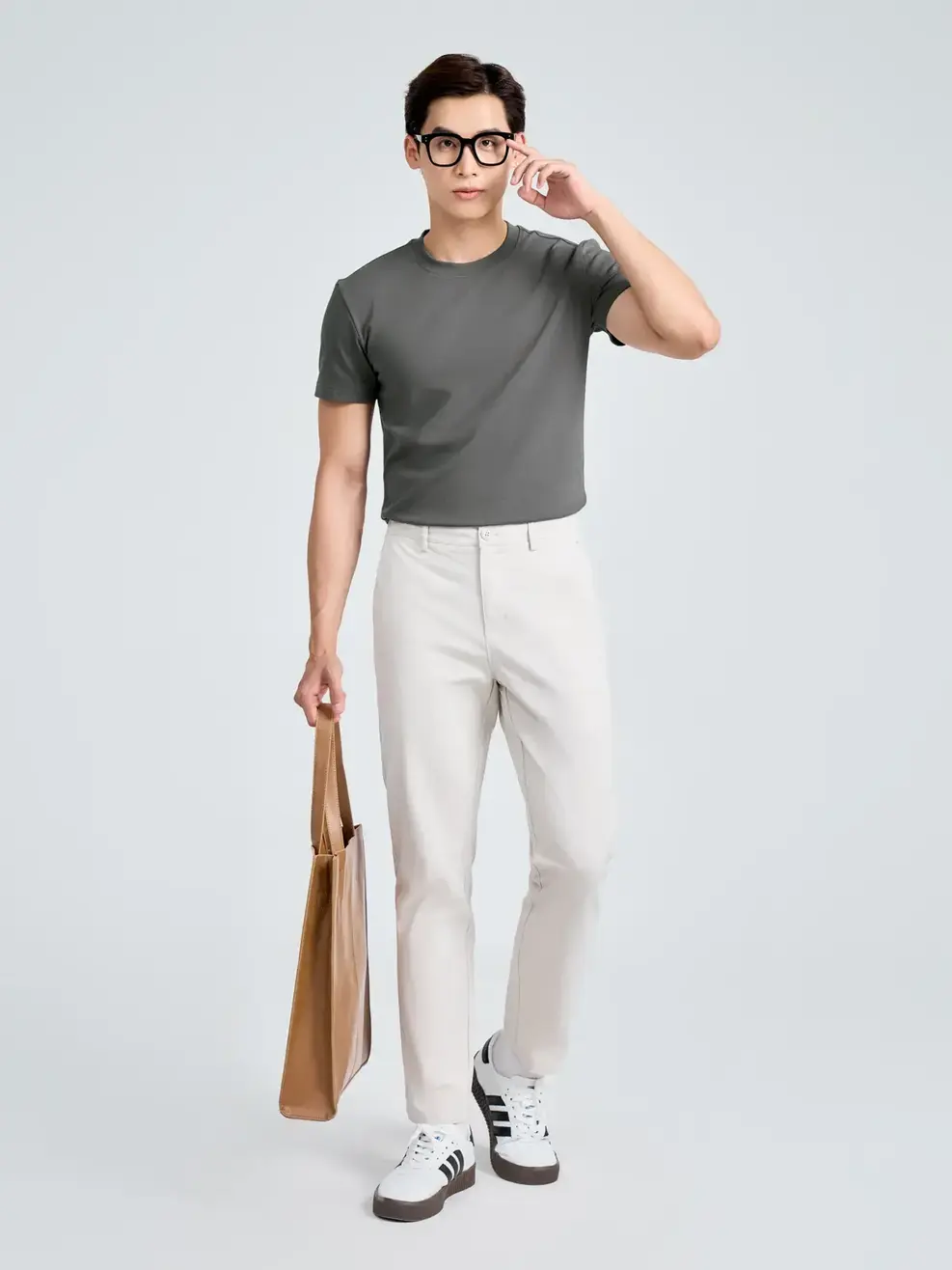 Áo Phông Nam Slimfit Thun Rib Cotton Mềm (TSM7188) - Than chì 007 - 2XL